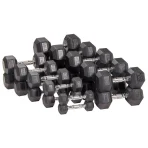 Dumbbells Non-Slip Free Weights Full Body Strength Training Home Gym Workout Equipment Set, 20 Pounds, Black - Image 3