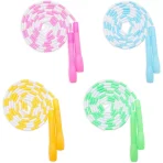 Blue Panda 4 Pack Beaded Jump Rope for Kids, Skipping Toys for Girls Starter Fitness Workout (9.2 Feet, 4 Colors)