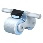 "Automatic Rebound AB Roller Wheel with Kneel Pad, Phone Holder for Home Gym - Abdominal Exerciser"Grey